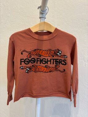 Rowdy Sprout Rust Orange Foo Fighters Tiger Long-Sleeve Tee